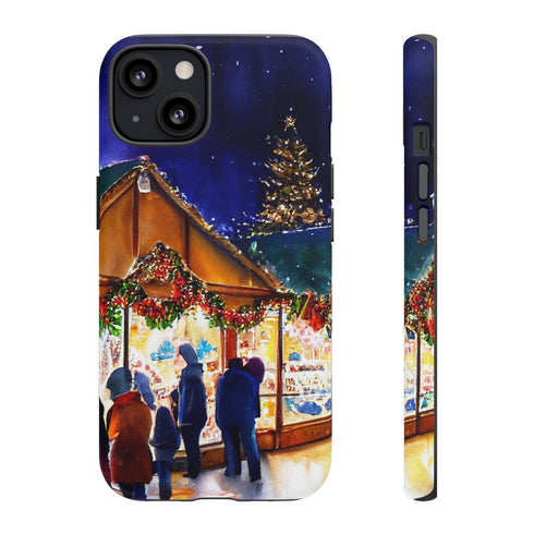 Shopping at the Christmas Market - Impact Resistant Phone Case iPhone 13 Matte